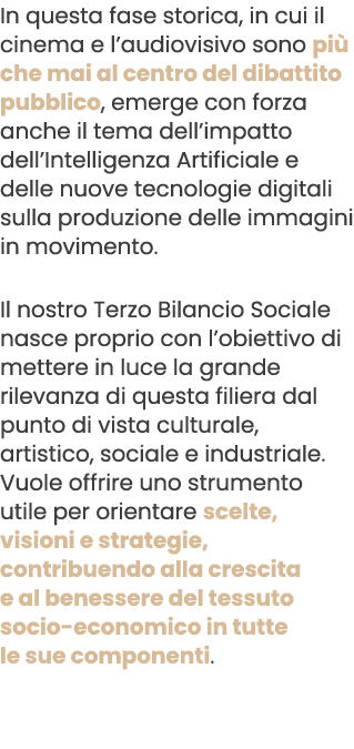 In questa fase storica, in cui il cinema e l’audiovisivo sono pi che mai al centro del dibattito pubblico, emerge co...