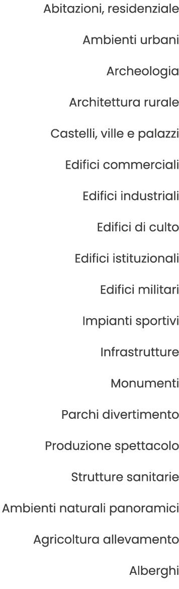 Abitazioni, residenziale Ambienti urbani Archeologia Architettura rurale Castelli, ville e palazzi Edifici commercial...