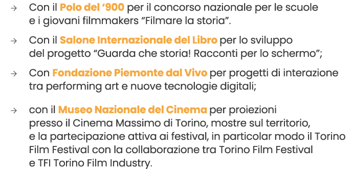 → Con il Polo del ‘900 per il concorso nazionale per le scuole e i giovani filmmakers “Filmare la storia”. → Con il S...
