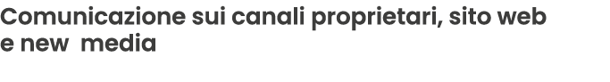 Comunicazione sui canali proprietari, sito web e new media 