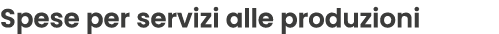 Spese per servizi alle produzioni
